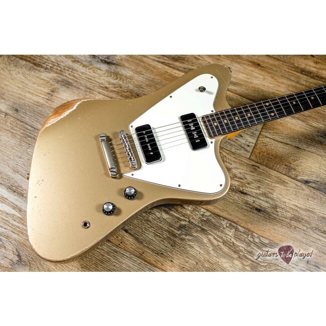 Fano PX6 Oltre Lollar Staple/Traditional P-90 Guitar w/ Gigbag – Shoreline Gold