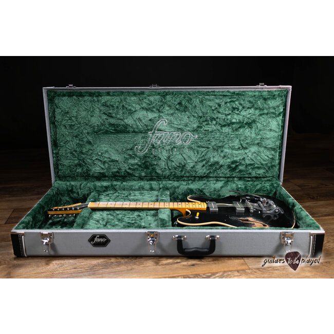 Fano GF6 Alt de Facto Semi-Hollow P-90 Bigsby Guitar w/ Case - Bull Black