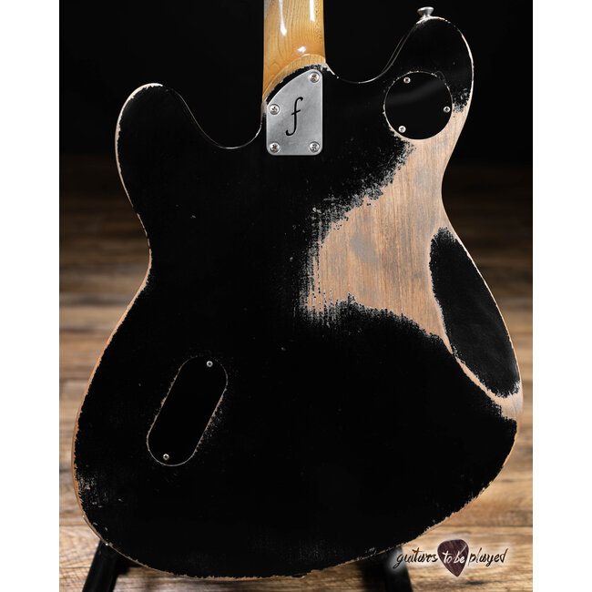 Fano GF6 Alt de Facto Semi-Hollow P-90 Bigsby Guitar w/ Case - Bull Black