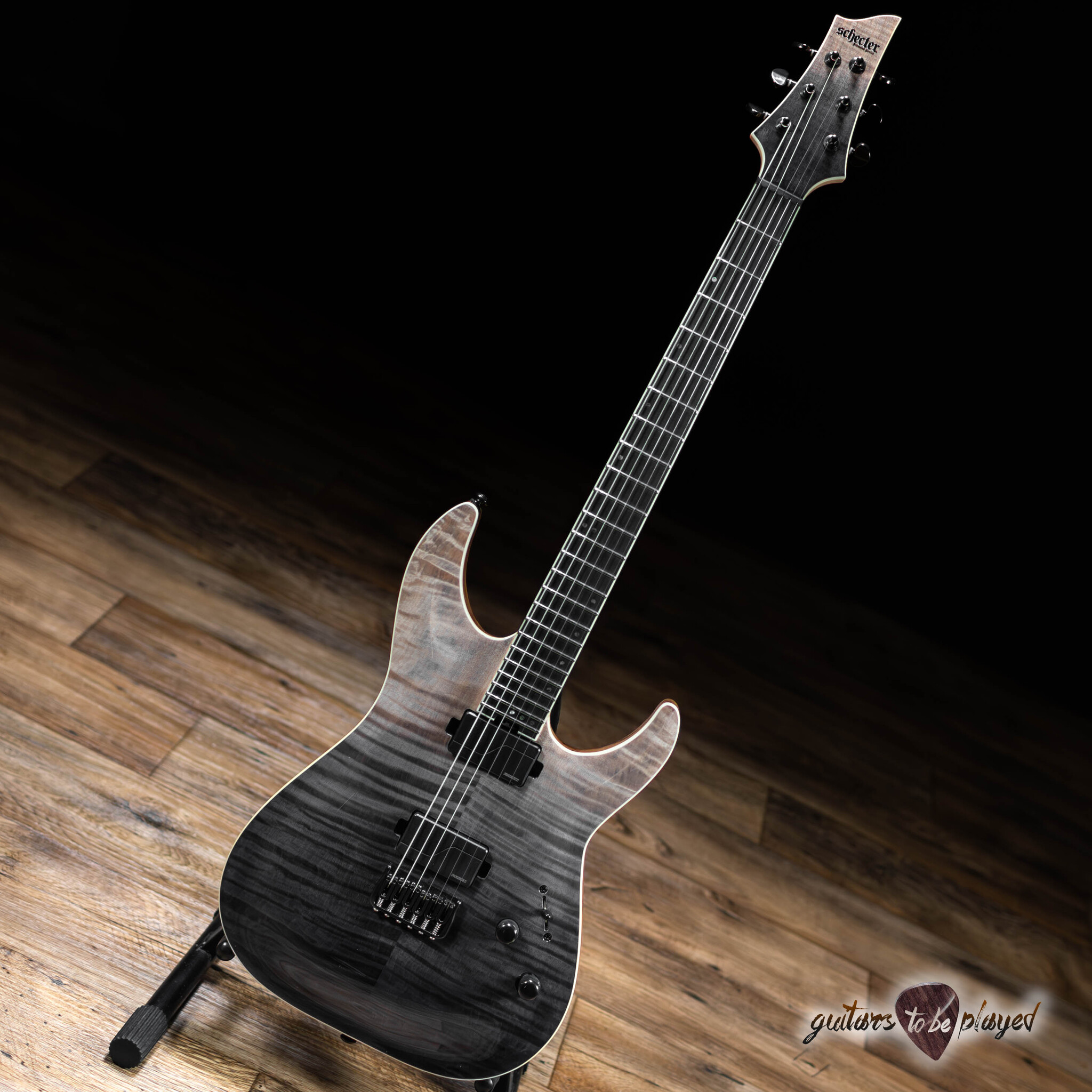 Schecter C-1 SLS Elite Hardtail Fishman Guitar – Black Fade Burst 