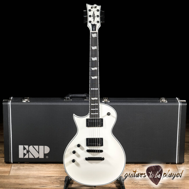 ESP E-II Eclipse LH Left-Handed EMG Guitar w/ Case – Snow White Satin