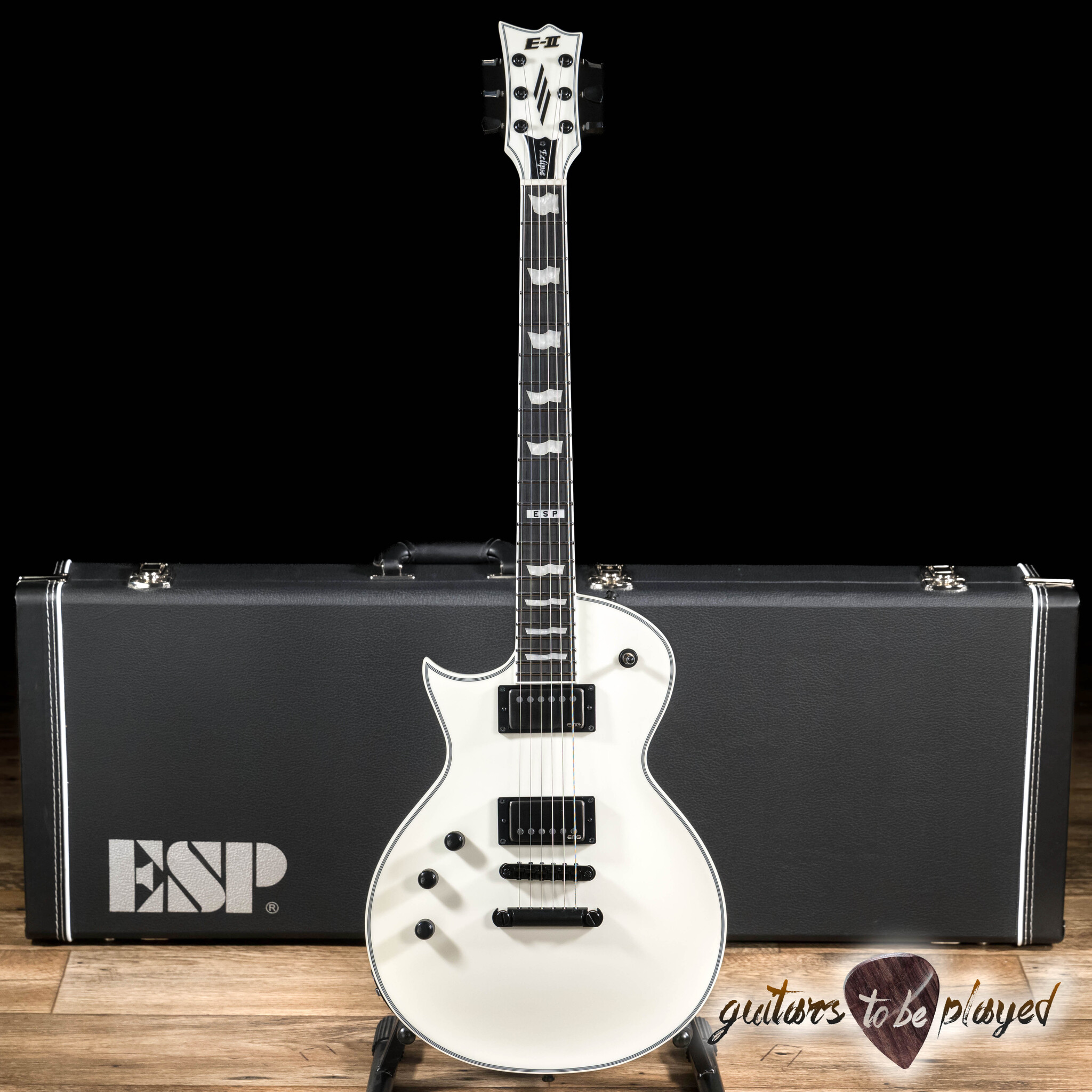ESP E-II Eclipse LH Left-Handed EMG Guitar w/ Case – Snow White