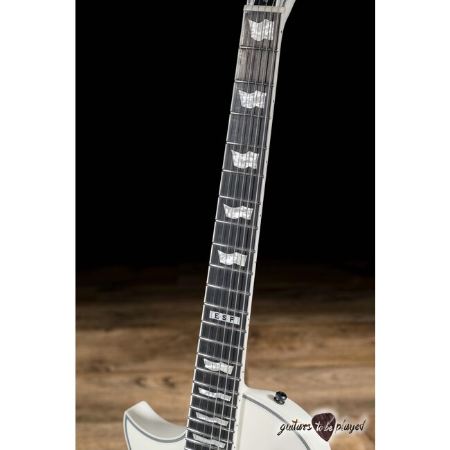 ESP E-II Eclipse LH Left-Handed EMG Guitar w/ Case – Snow White Satin
