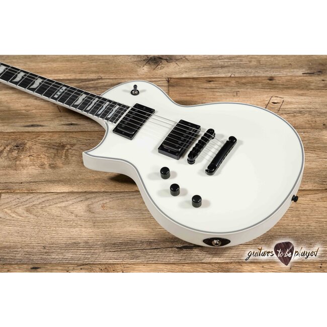 ESP E-II Eclipse LH Left-Handed EMG Guitar w/ Case – Snow White Satin