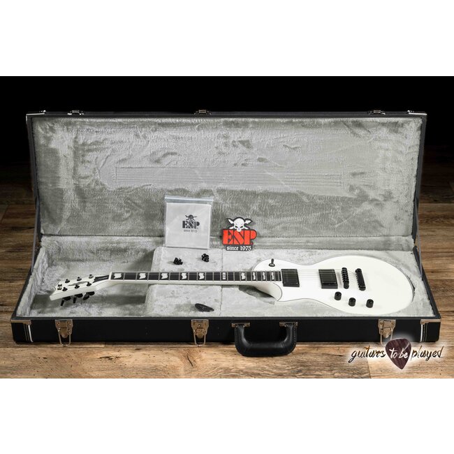 ESP E-II Eclipse LH Left-Handed EMG Guitar w/ Case – Snow White Satin