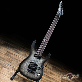ESP LTD ESP LTD M-1007 QM Baritone 7-String Floyd Guitar – Charcoal Burst Satin (Demo)