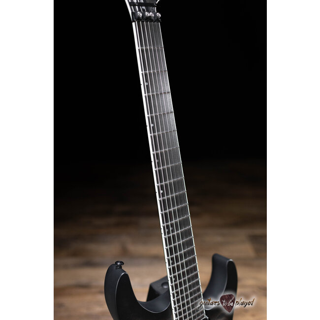ESP LTD M-1007 QM Baritone 7-String Floyd Rose Guitar – Charcoal Burst Satin