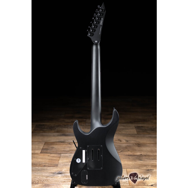 ESP LTD M-1007 QM Baritone 7-String Floyd Rose Guitar – Charcoal Burst Satin