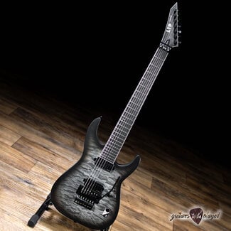 ESP LTD ESP LTD M-1007 QM Baritone 7-String Floyd Rose Guitar – Charcoal Burst Satin