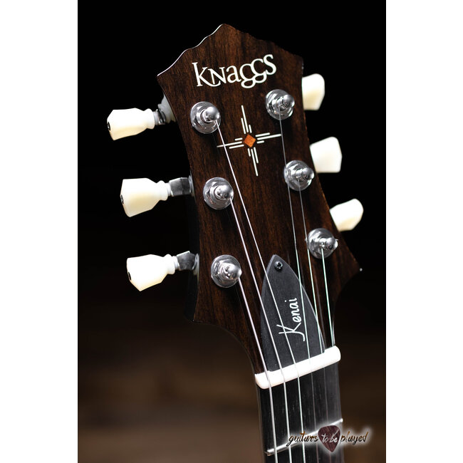 Knaggs Kenai T2 Flame Top Guitar w/ Brazilian Rosewood – Black Burst