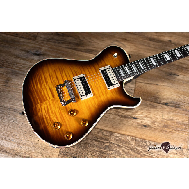 Knaggs Kenai T2 Flame Top Guitar w/ Brazilian Rosewood – Black Burst