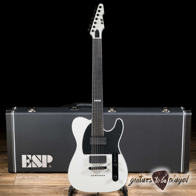 ESP E-II T-B7 Baritone 7-String EMG Guitar w/ Case – Snow White