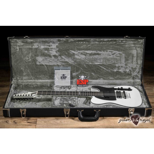 ESP E-II T-B7 Baritone 7-String EMG Guitar w/ Case – Snow White