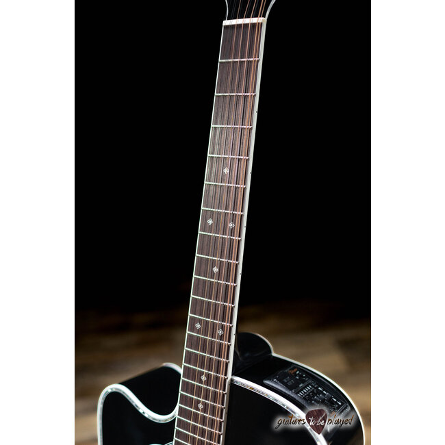 Takamine EF381DX LH 12-String Left-Handed Dreadnought Guitar w/ Case – Black