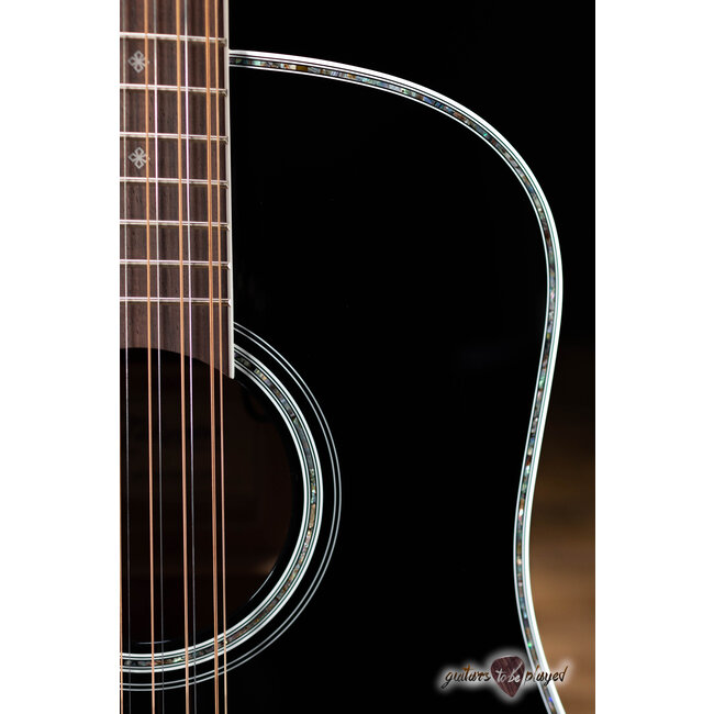 Takamine EF381DX LH 12-String Left-Handed Dreadnought Guitar w/ Case – Black