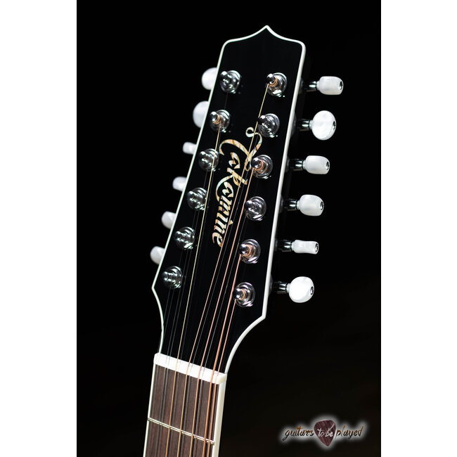 Takamine EF381DX LH 12-String Left-Handed Dreadnought Guitar w/ Case – Black