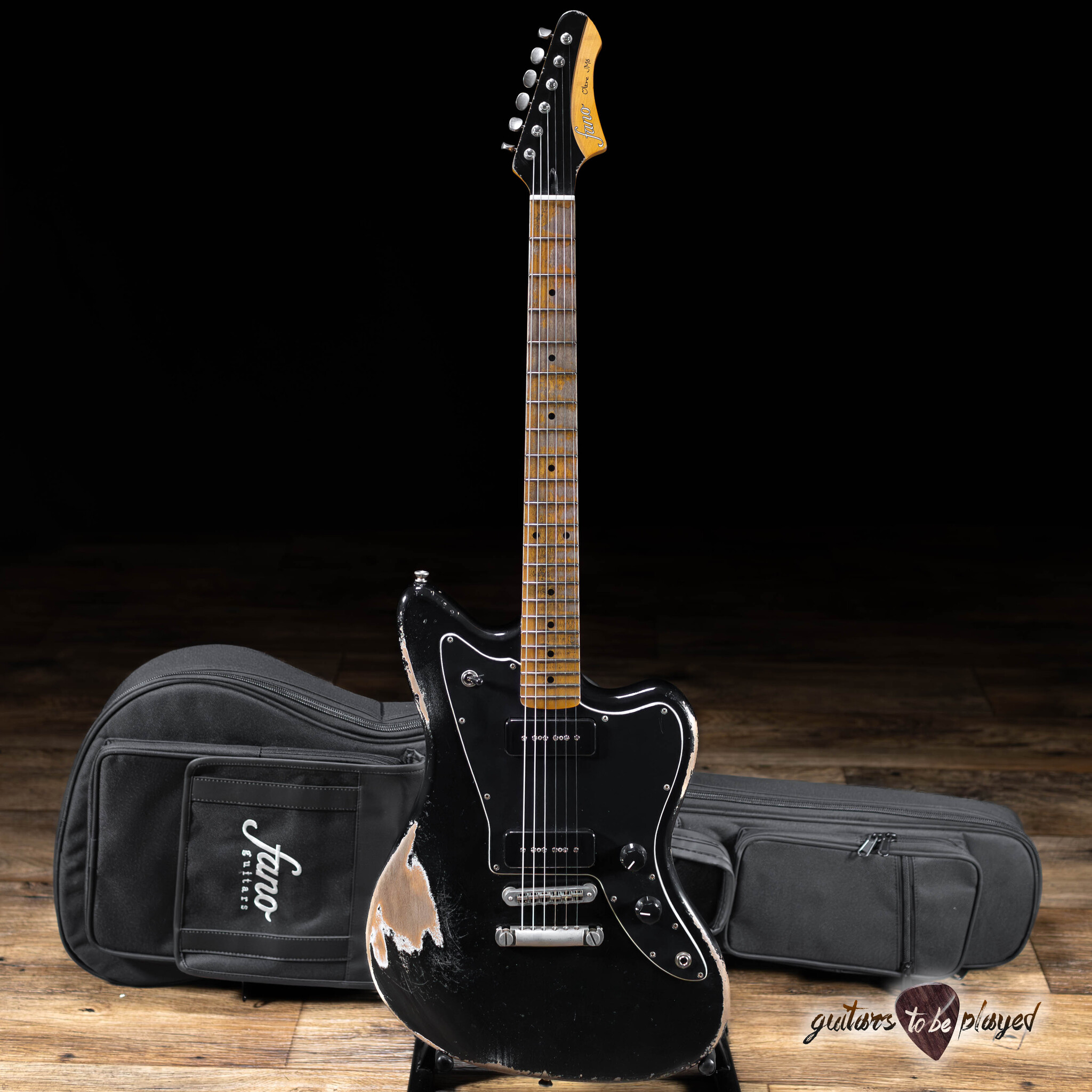 Fano JM6 Oltre Maple Neck P-90 Guitar w/ Gigbag – Bull Black