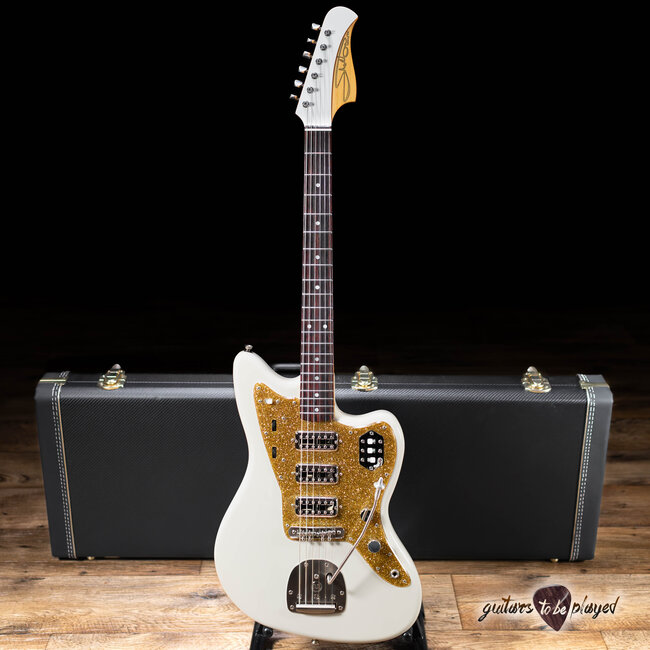 Shelton GalaxyFlite III FT Pine Body w/ RW Fretboard & Lamber'Trons – White