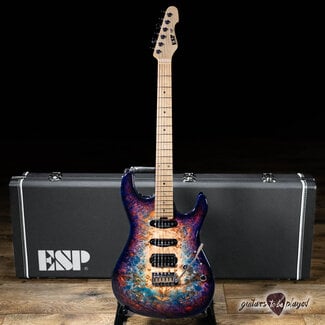 ESP ESP Japan Original Snapper CTM Poplar Burl Maple Neck – Nebula Pink Purple Burst