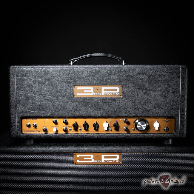 3rd Power Kitchen Sink 6VEL 40W Amp Head w/ 4-Button Footswitch – Black & Gold