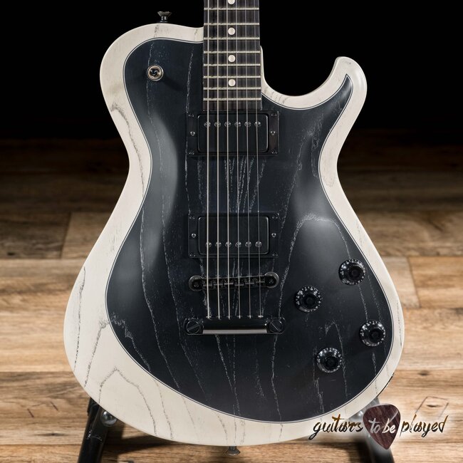 Knaggs Kenai Swamp Ash Center Purf TOM Guitar – Black/Crème Drift