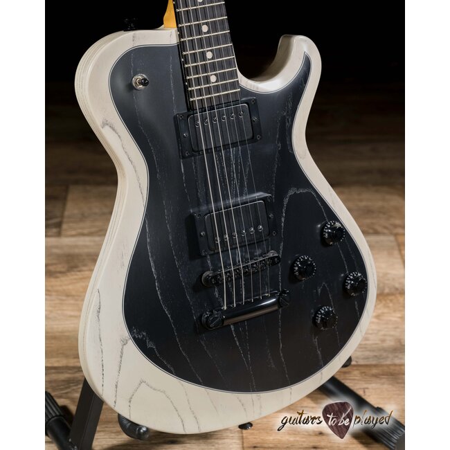 Knaggs Kenai Swamp Ash Center Purf TOM Guitar – Black/Crème Drift