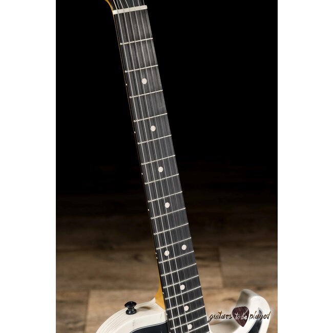 Knaggs Kenai Swamp Ash Center Purf TOM Guitar – Black/Crème Drift