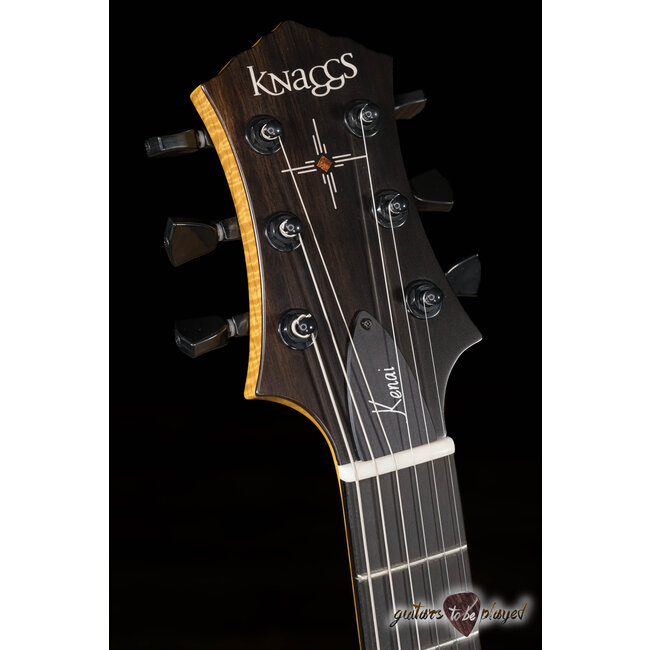 Knaggs Kenai Swamp Ash Center Purf TOM Guitar – Black/Crème Drift