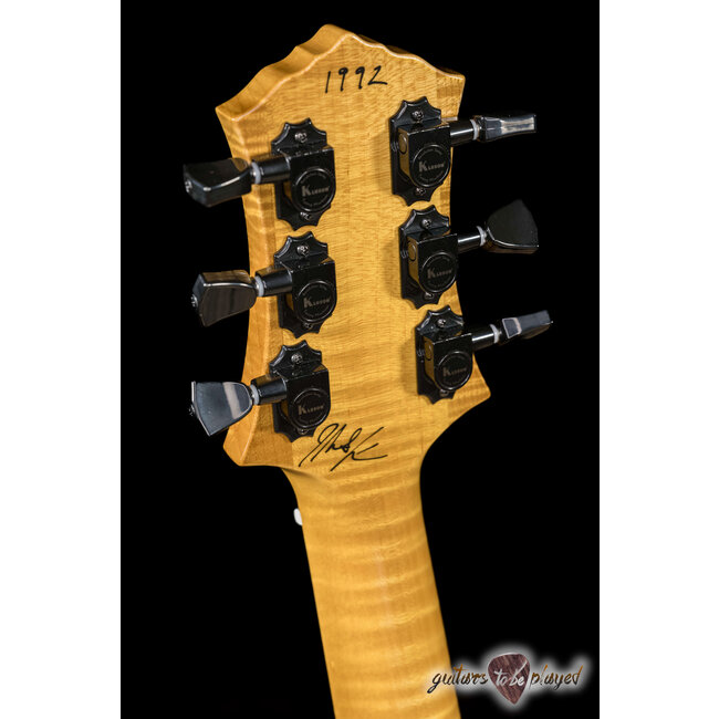 Knaggs Kenai Swamp Ash Center Purf TOM Guitar – Black/Crème Drift