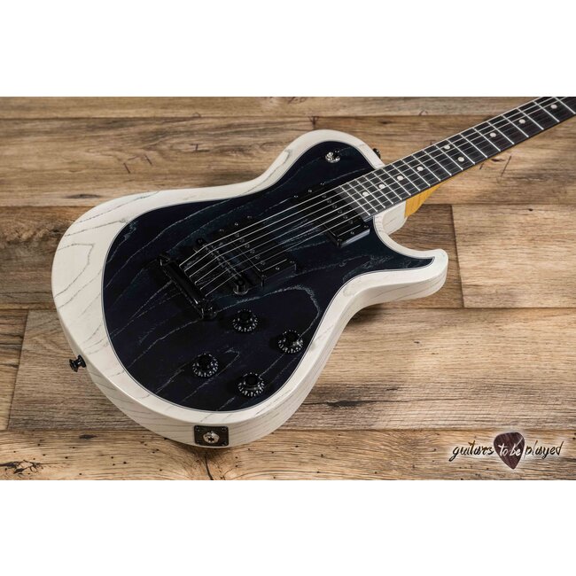 Knaggs Kenai Swamp Ash Center Purf TOM Guitar – Black/Crème Drift