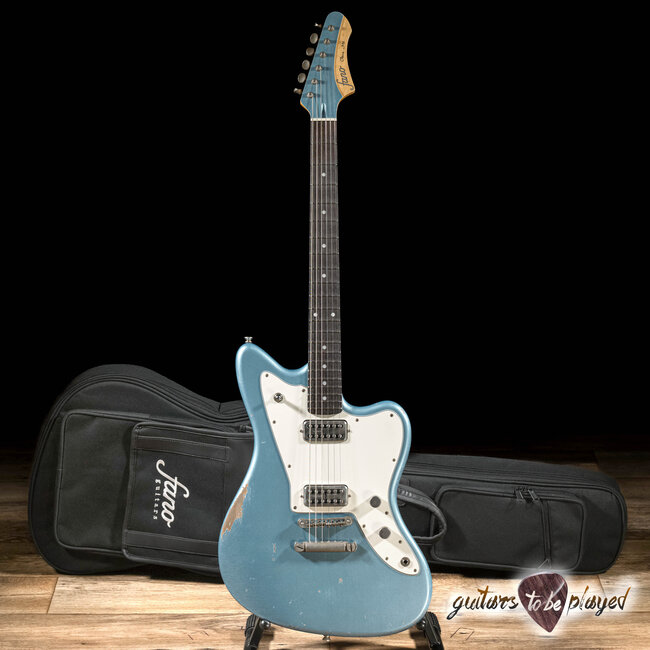Fano JM6 Oltre TV Jones Classic/PowerTron Guitar w/ Gigbag – Ice Blue Metallic