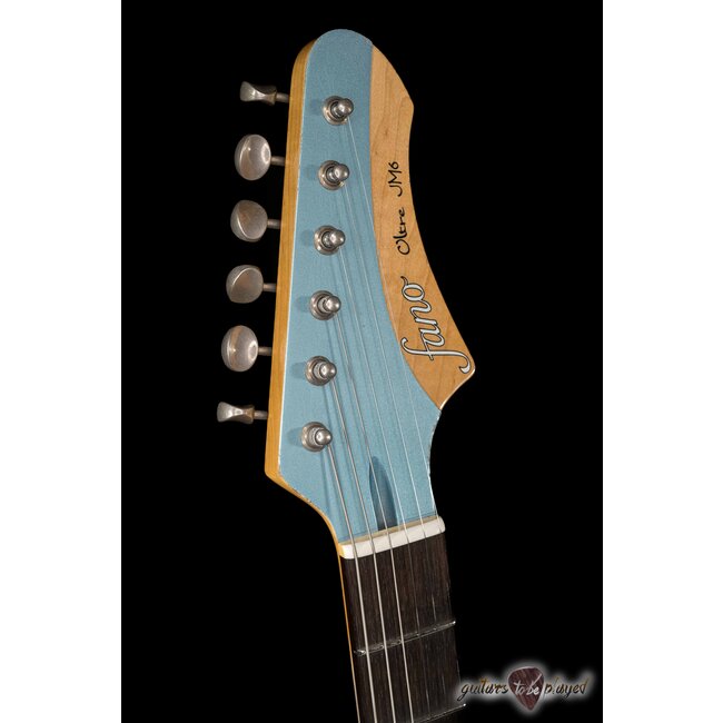 Fano JM6 Oltre TV Jones Classic/PowerTron Guitar w/ Gigbag – Ice Blue Metallic