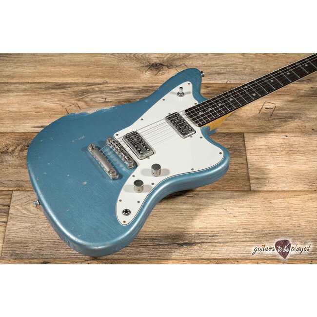 Fano JM6 Oltre TV Jones Classic/PowerTron Guitar w/ Gigbag – Ice Blue Metallic