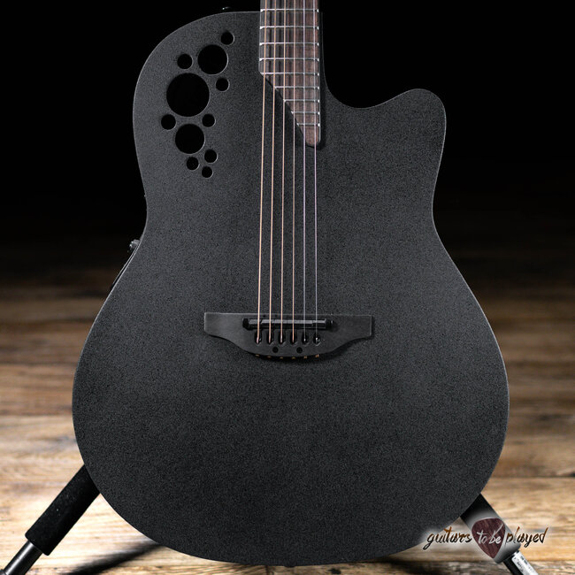 Ovation Elite TX Series 1778TX-5 Acoustic/Electric Guitar – Satin Black