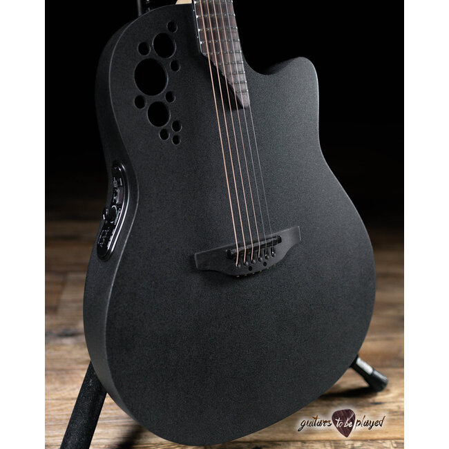Ovation Elite TX Series 1778TX-5 Acoustic/Electric Guitar – Satin Black