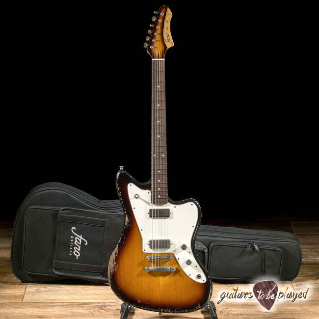 Fano JM6 Oltre Lollar Firebird & Mini Humbucker Guitar w/ Gigbag – Tobacco Burst