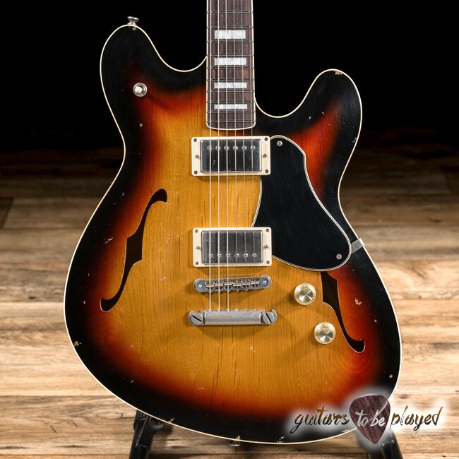 Fano GF6 Alt de Facto Lollar Imperial Semi-Hollow w/ Case – 3-Tone Sunburst