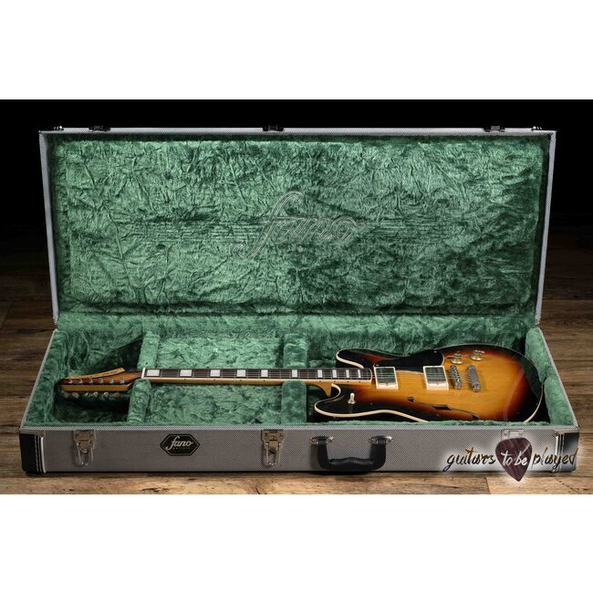 Fano GF6 Alt de Facto Lollar Imperial Semi-Hollow w/ Case – 3-Tone Sunburst