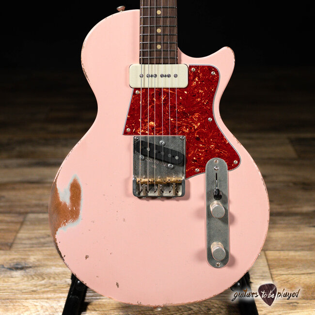 Fano SP6 Oltre Lollar P-90/T-Style Guitar w/ Gigbag – Shell Pink