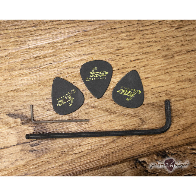 Fano PX6 Oltre Maple Neck Lollar Imperial/P-90 Guitar w/ Gigbag – Shoreline Gold