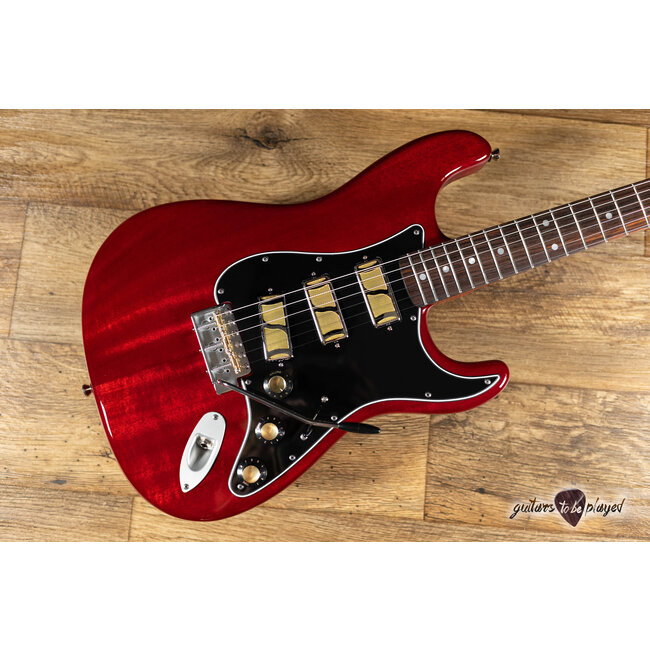 Shelton SkyFlite Mahogany Body w/ Curly Cherry Neck – Cherry Red Gloss