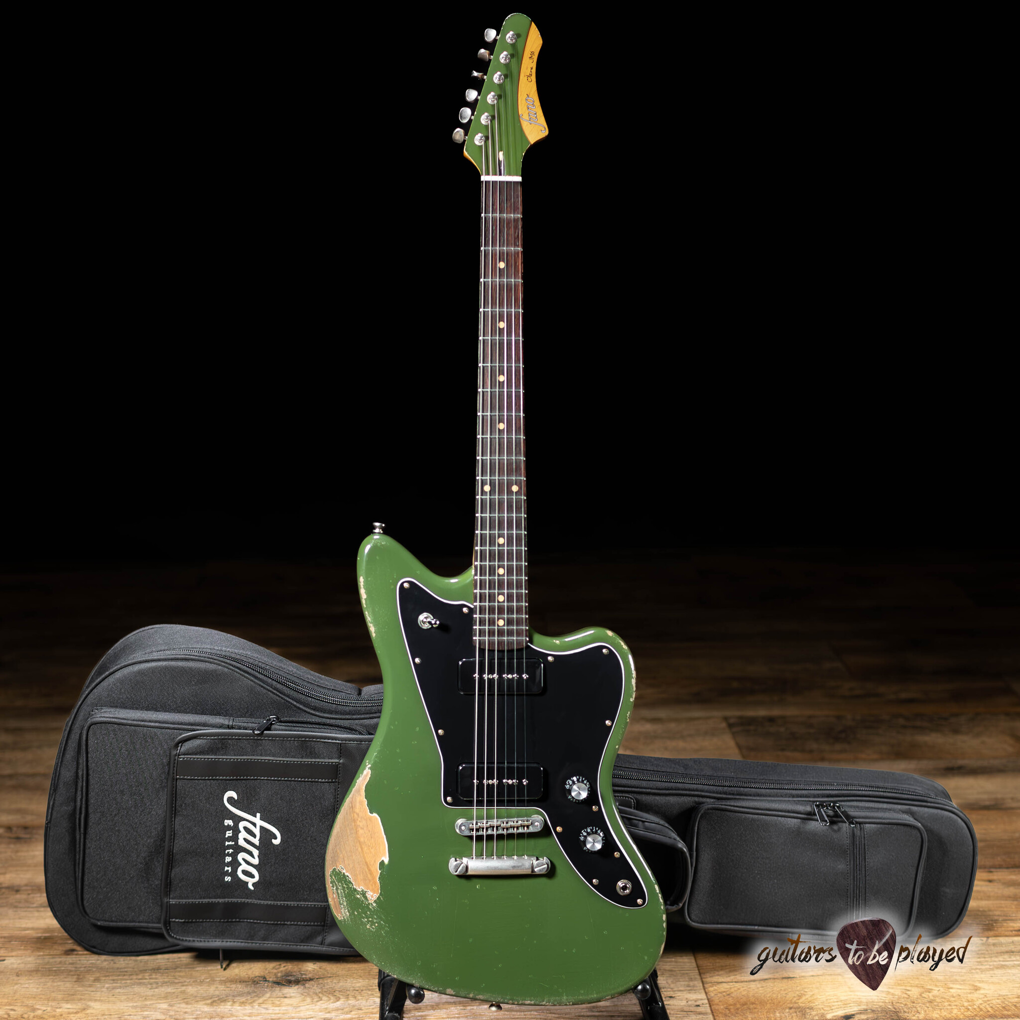 fano guitars ギグバッグ Fano JM6 Oltre P-90 Guitar w/ Gigbag – Olive Green - Guitars To Be