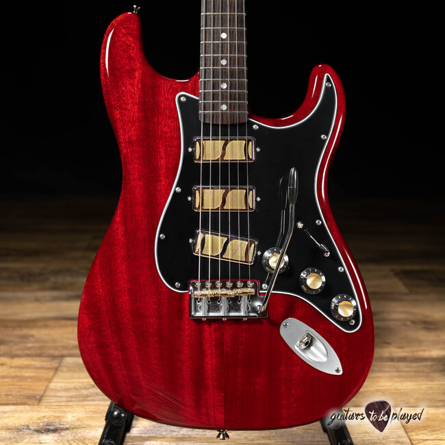 Shelton SkyFlite Mahogany Body w/ Curly Cherry Neck – Cherry Red Gloss