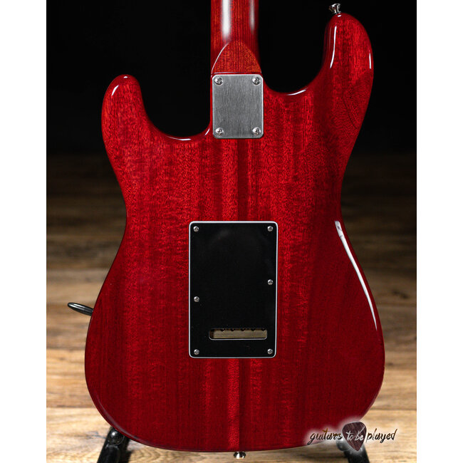 Shelton SkyFlite Mahogany Body w/ Curly Cherry Neck – Cherry Red Gloss