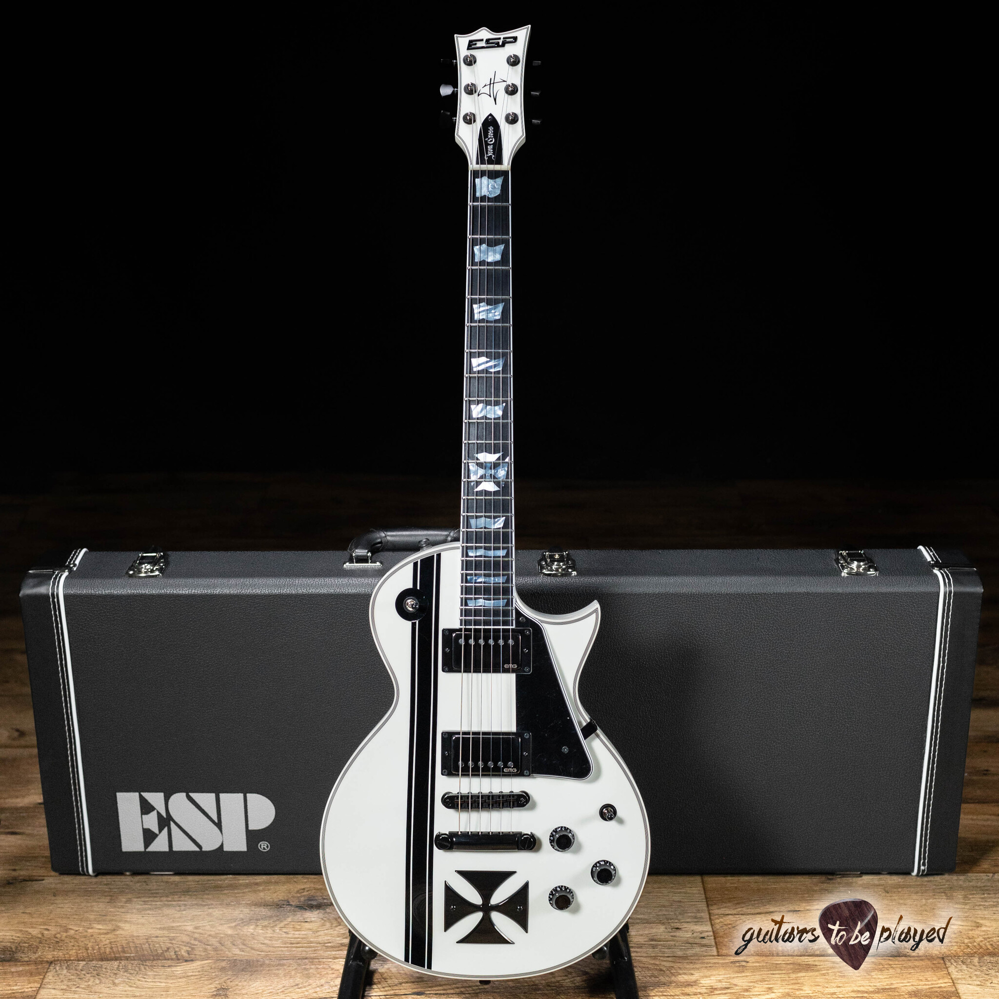 ギター ESP LTD Iron cross Amazon.com: ESP LTD James Hetfield Iron Cross SW - Snow
