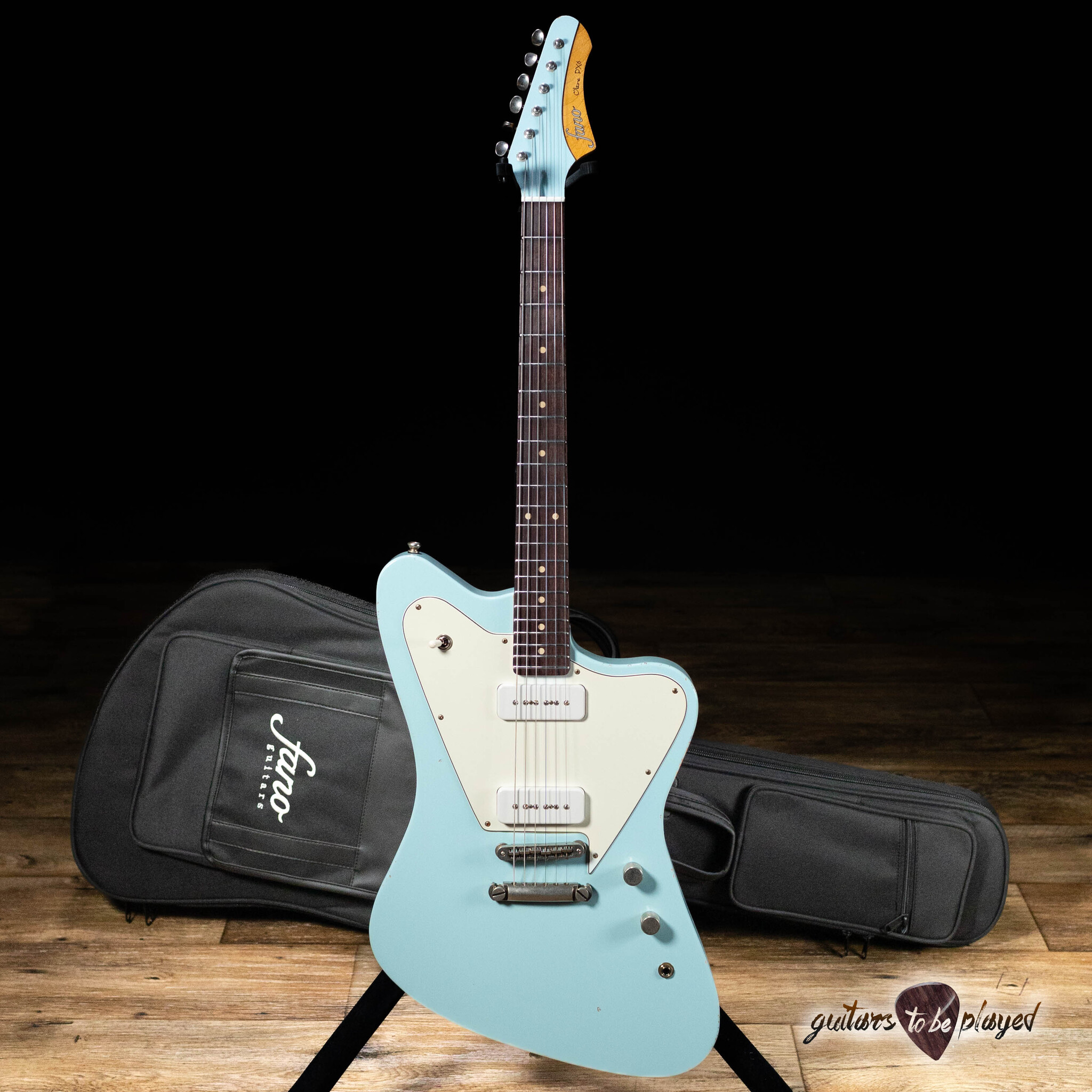 Fano PX6 Oltre Lollar P-90 Guitar w/ Gigbag – Sonic Blue - Guitars