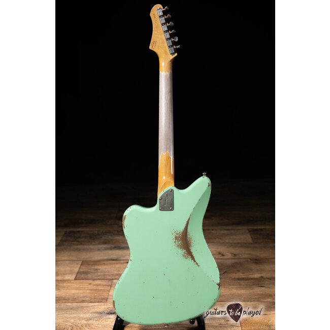 Fano JM6 Alt de Facto Lollar P-90 Wraptail Guitar w/ Case – Surf Green