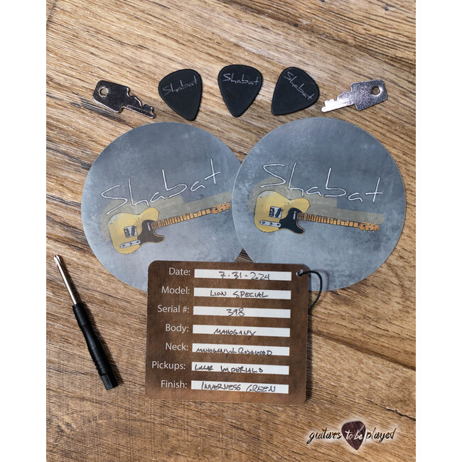 Shabat Lion Special Mahogany 24.75" Scale Humbucker Guitar – Inverness Green