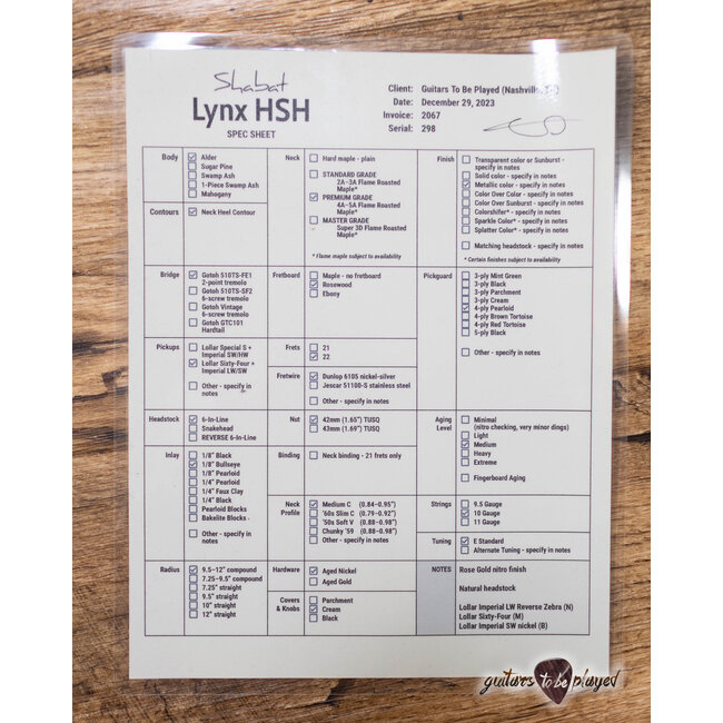 Shabat Lynx HSH Alder S-Style w/ Flame Roasted Maple & RW – Rose Gold