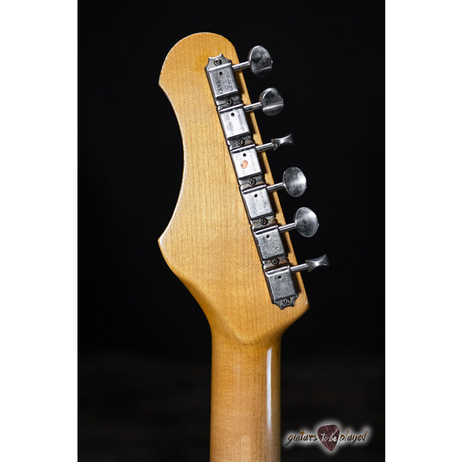 Shabat Lynx H Maple Neck S-Style Guitar – Blue/Green Splatter over Black